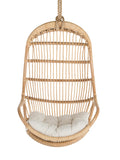 Hanging Rattan Swing Chair with Seat Cushion