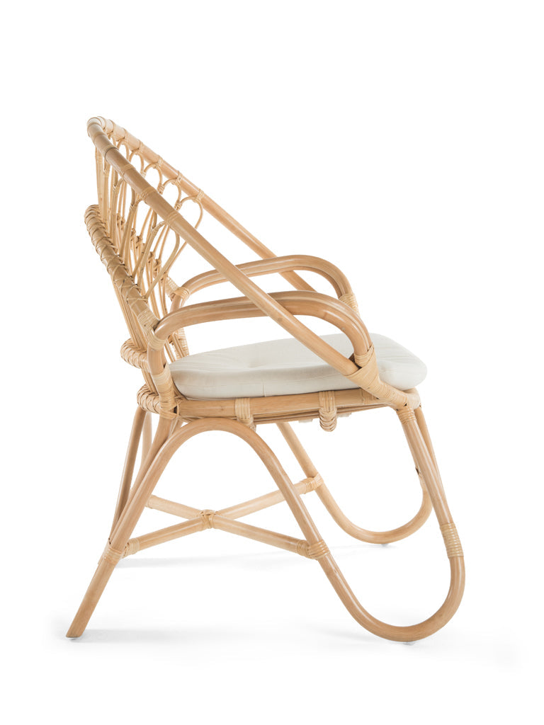 Kouboo Round Rattan Loop Armchair with Seat Cushion