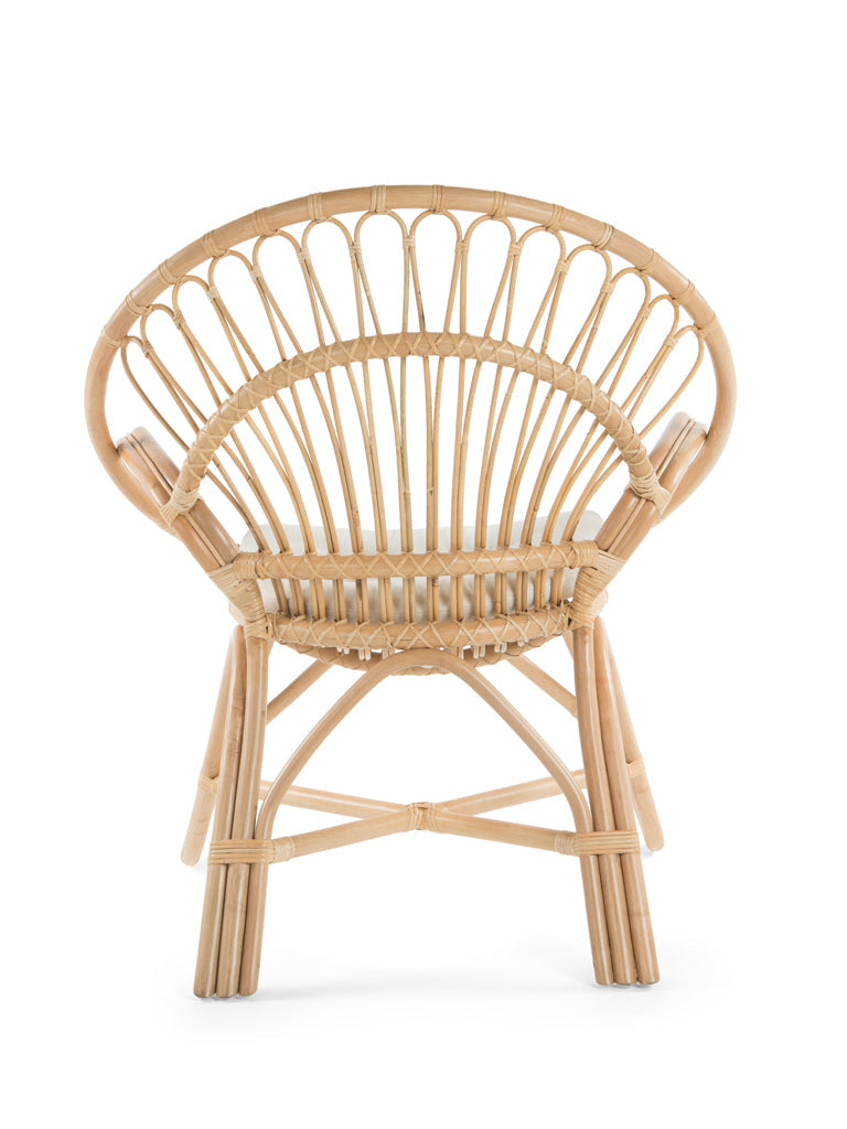 Kouboo Round Rattan Loop Armchair with Seat Cushion