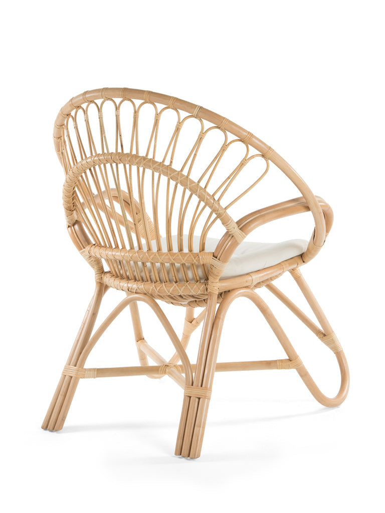Kouboo Round Rattan Loop Armchair with Seat Cushion