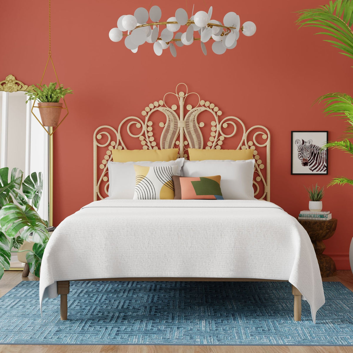 Kouboo Peacock Rattan Headboard