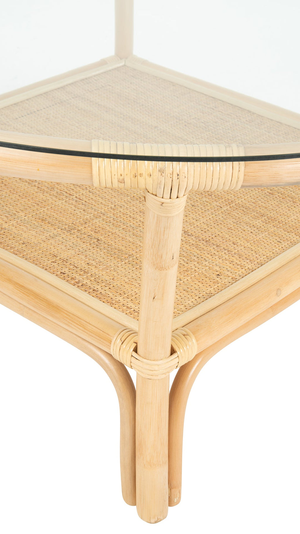 Kouboo Visayas Rattan Coffee Table with Glass Top