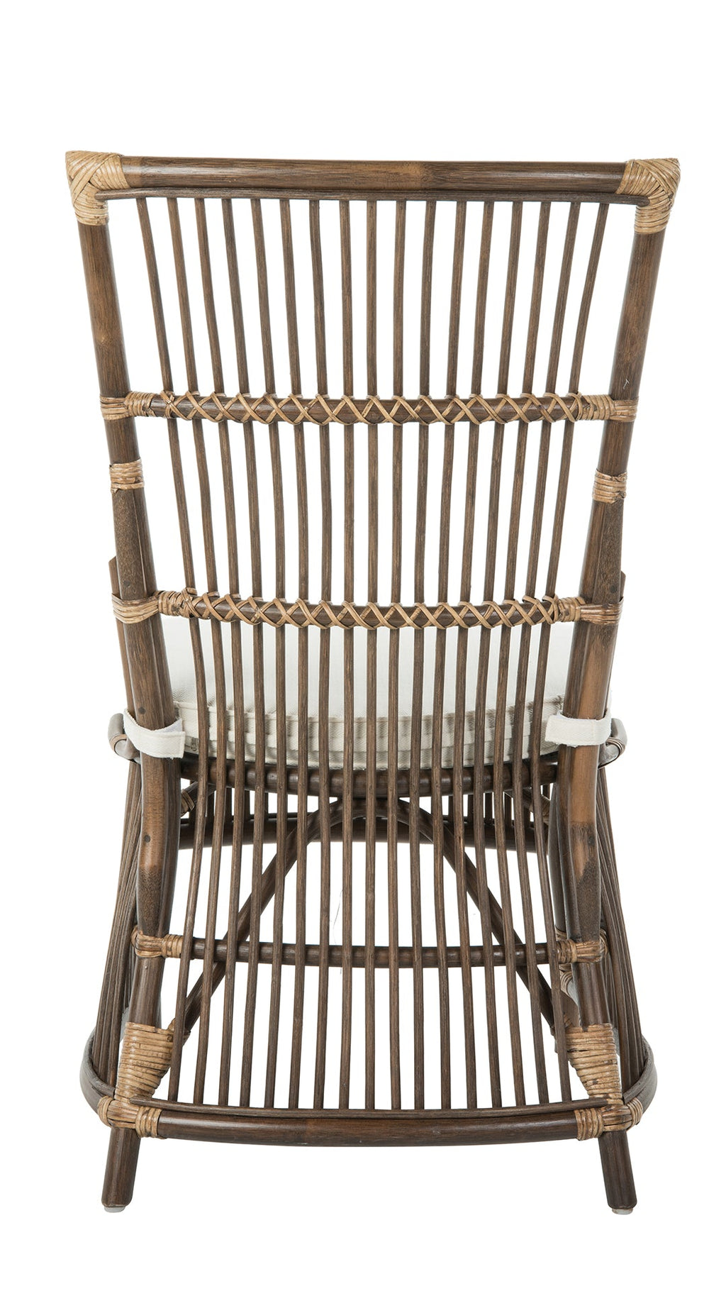 Kouboo Rattan Loop Edge Side Chair with Seat Cushion Set of 2