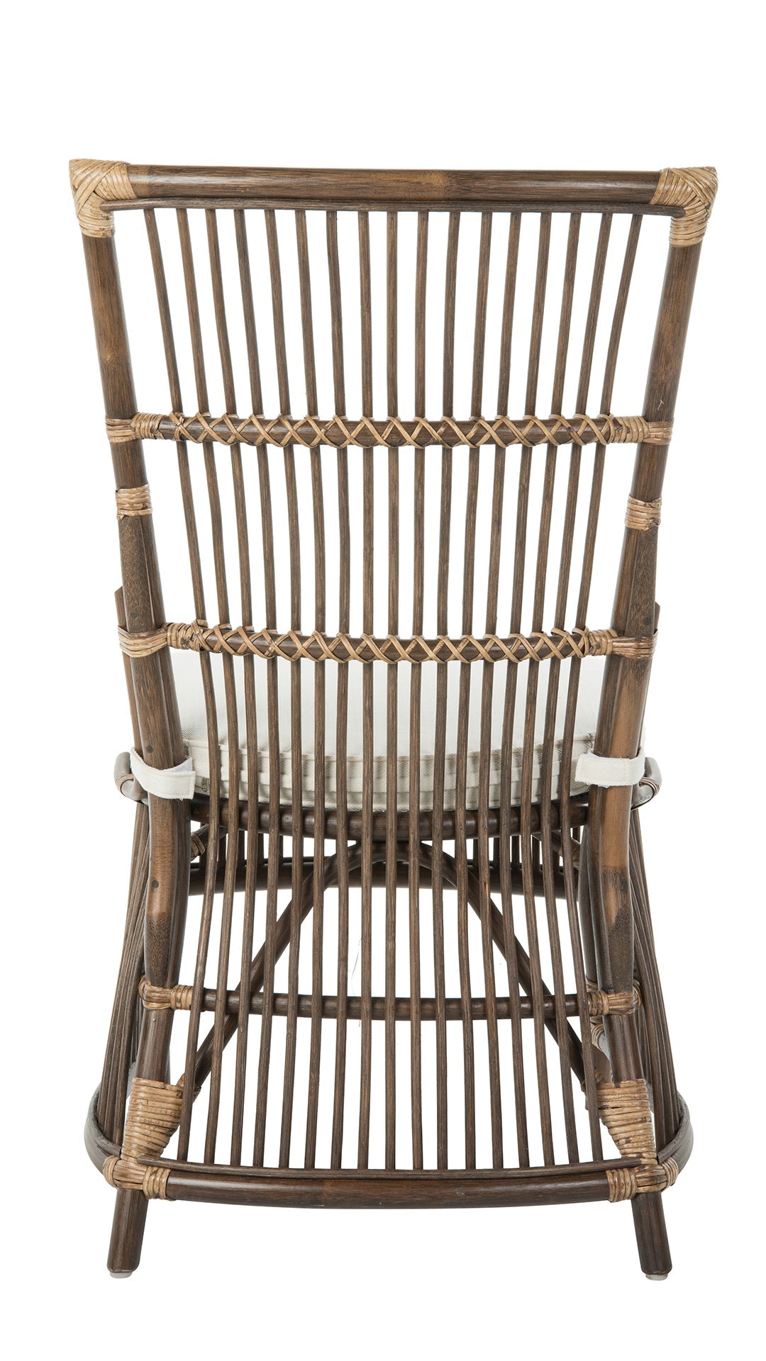 Kouboo Rattan Loop Edge Side Chair with Seat Cushion Set of 2