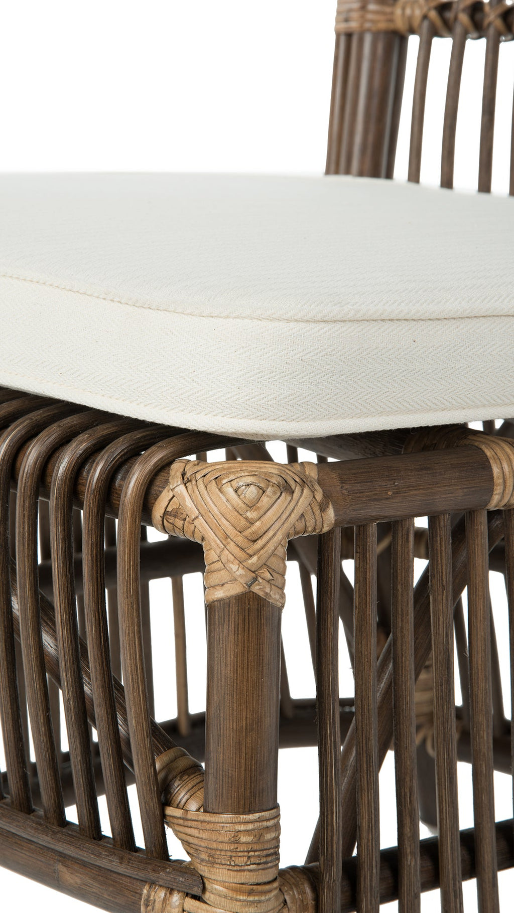 Kouboo Rattan Loop Edge Side Chair with Seat Cushion Set of 2