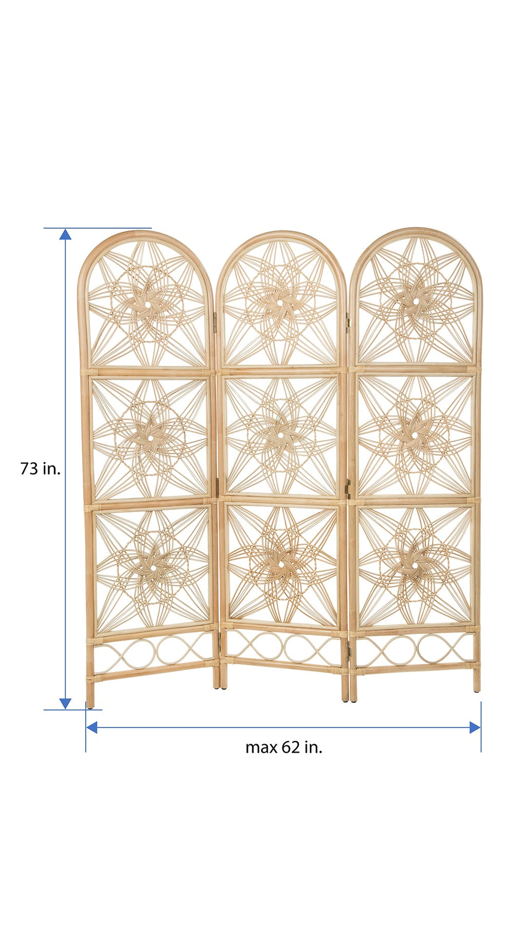 Kouboo Sunflower Rattan 3-Panel Room Divider