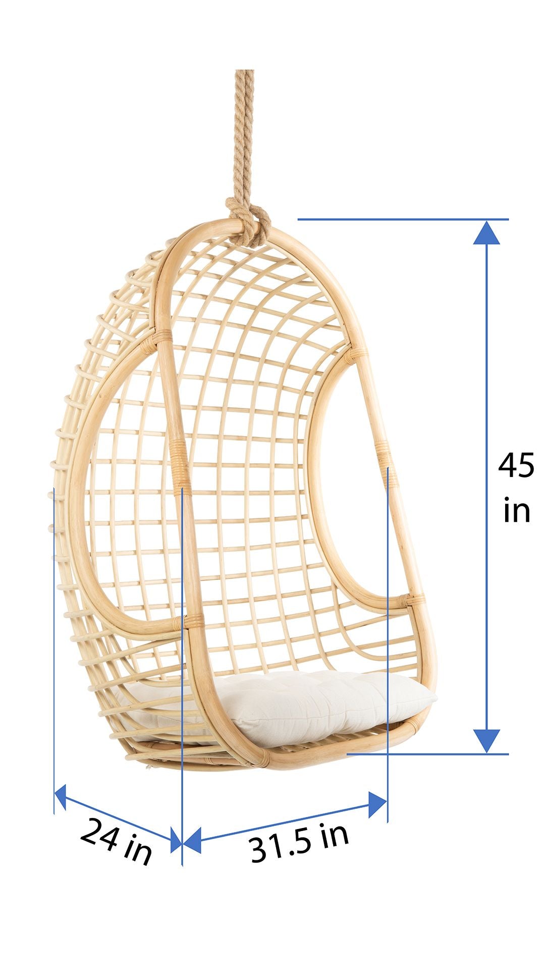 Kouboo Grid Rattan Hanging Chair