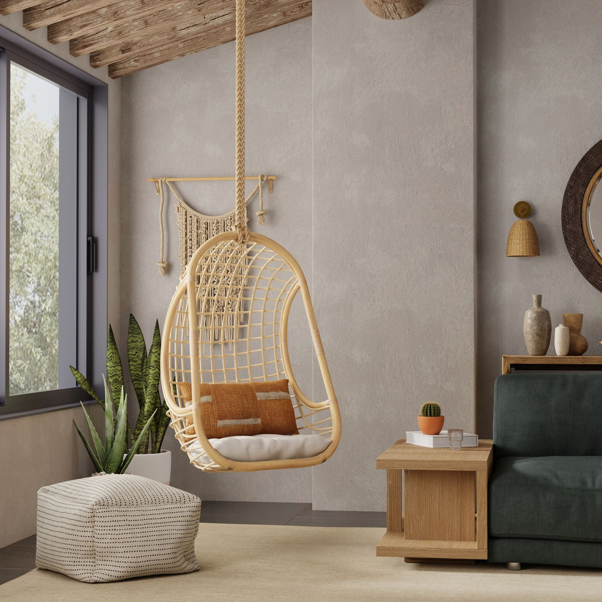 Kouboo Grid Rattan Hanging Chair