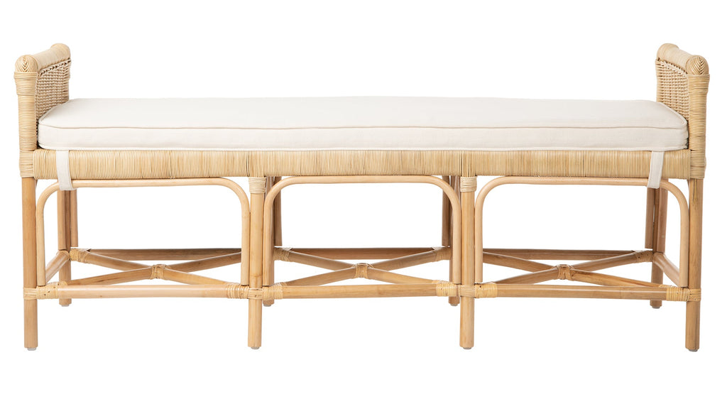 Kouboo Sandbar Rattan Bench with Seat Cushion