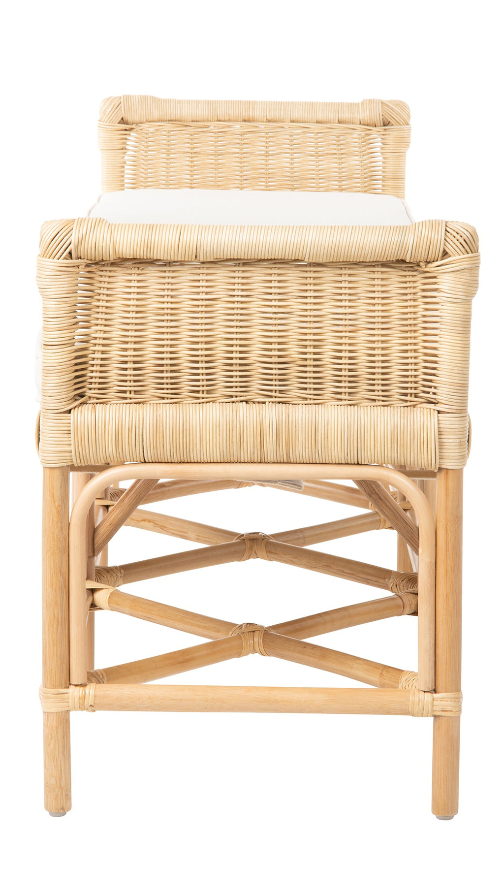 Kouboo Sandbar Rattan Bench with Seat Cushion