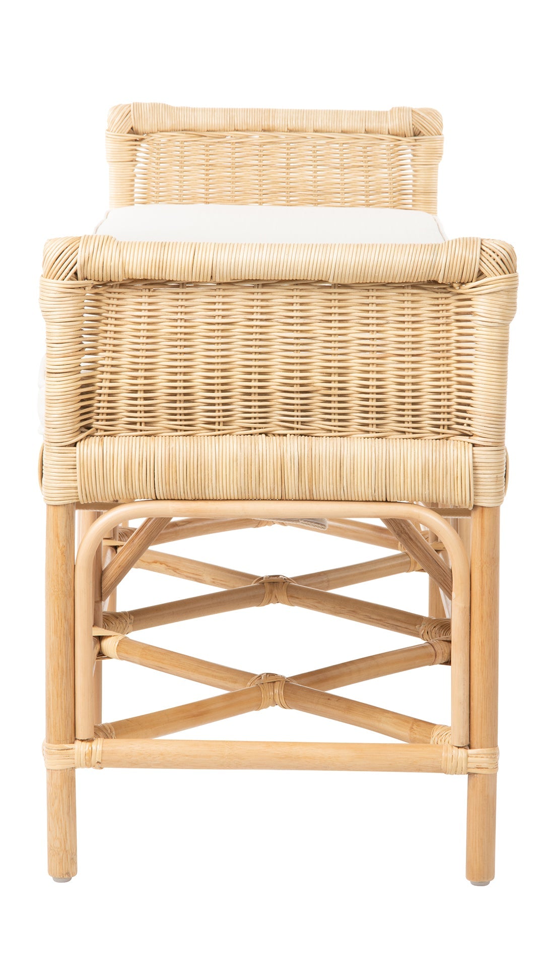Kouboo Sandbar Rattan Bench with Seat Cushion