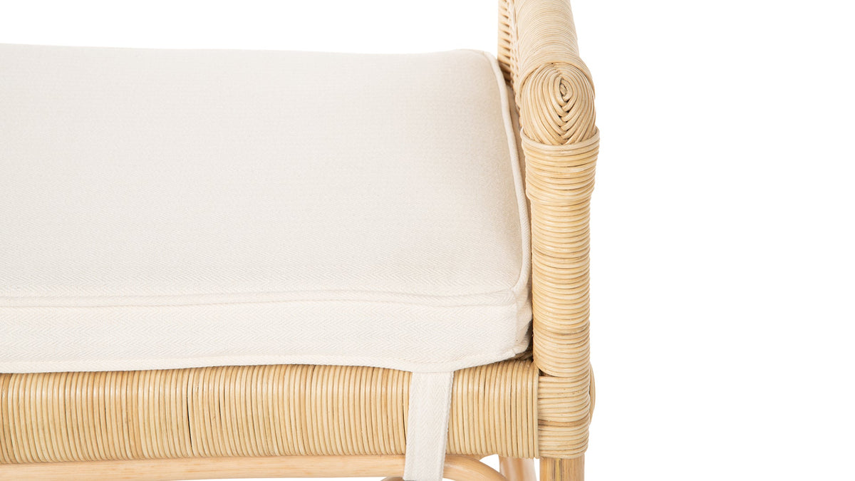 Kouboo Sandbar Rattan Bench with Seat Cushion