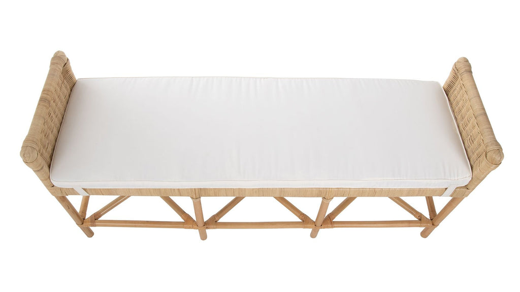 Kouboo Sandbar Rattan Bench with Seat Cushion