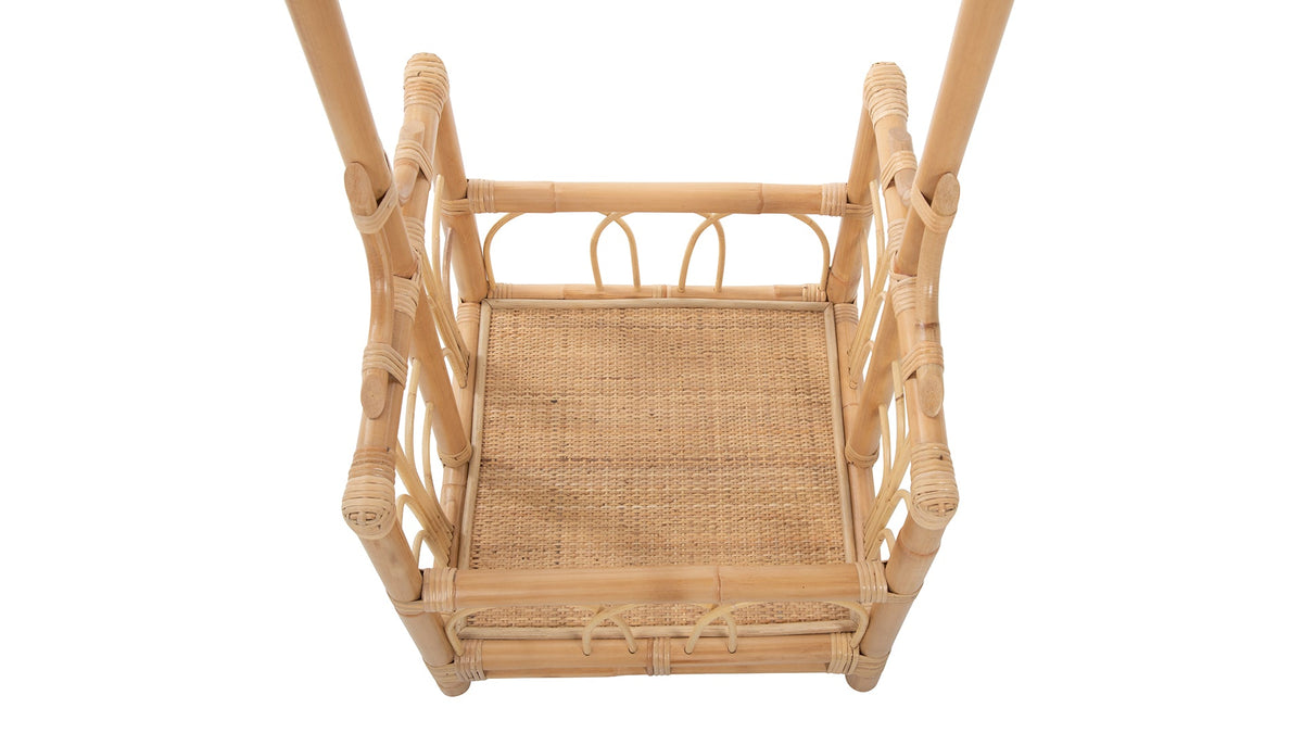 Kouboo Rattan Freestanding Coat Rack with Shoe Shelf