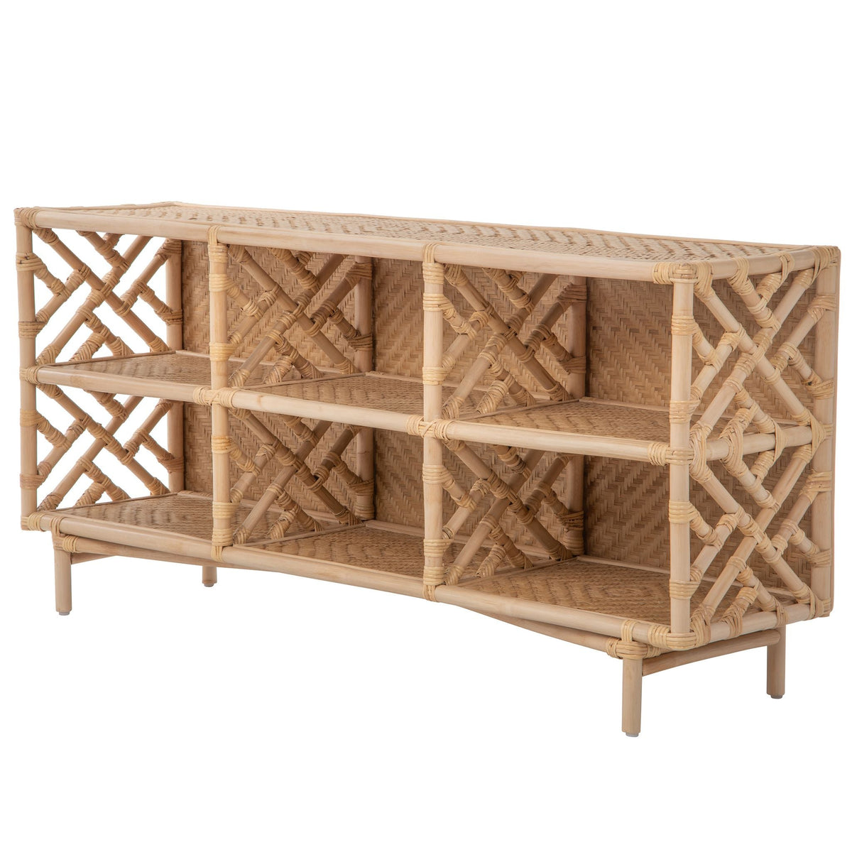 Kouboo Chippendale Rattan Bookshelf and Console Table