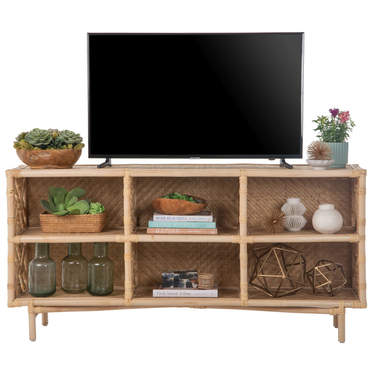Kouboo Chippendale Rattan Bookshelf and Console Table