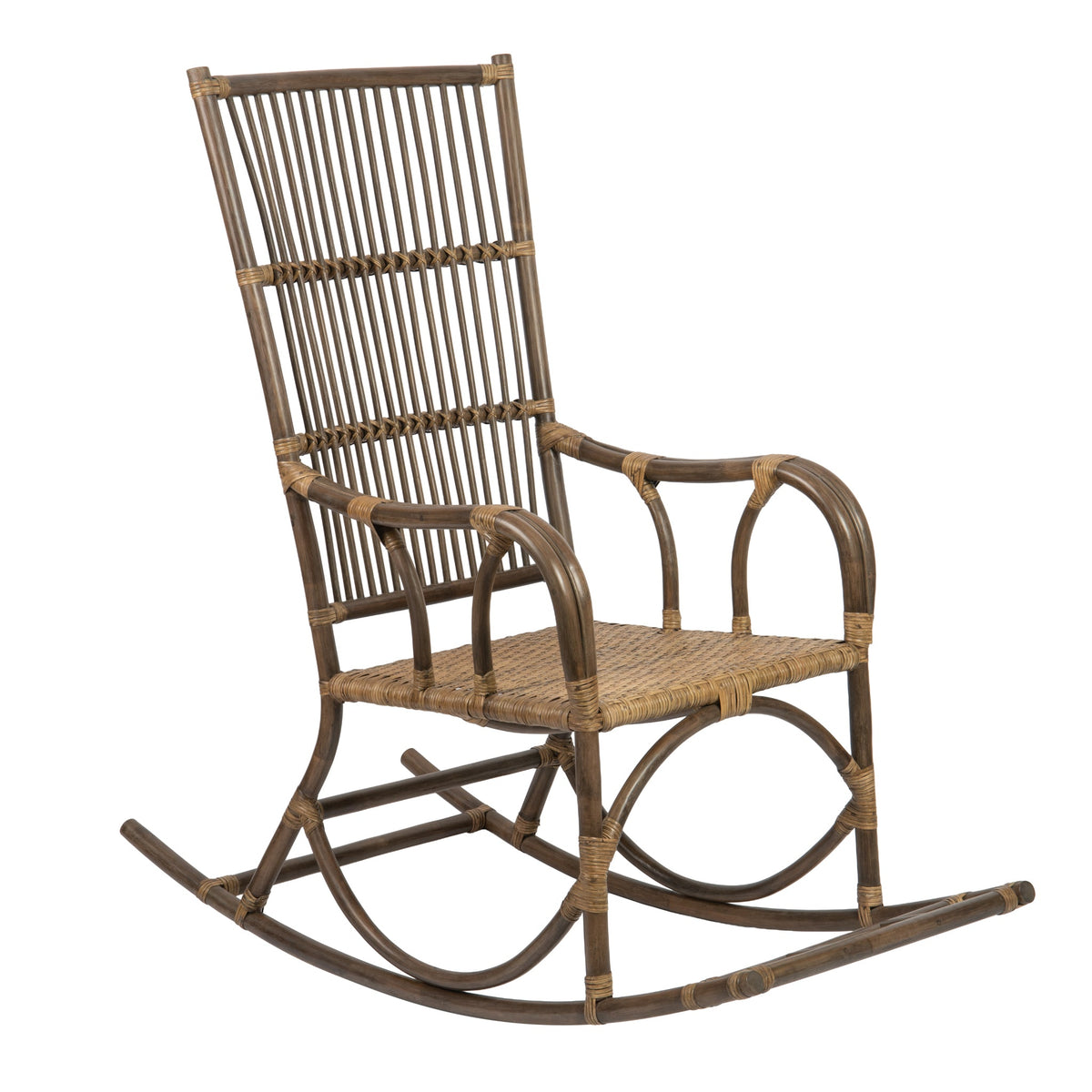 Kouboo Rattan Loop Edged Classic Rocking Chair