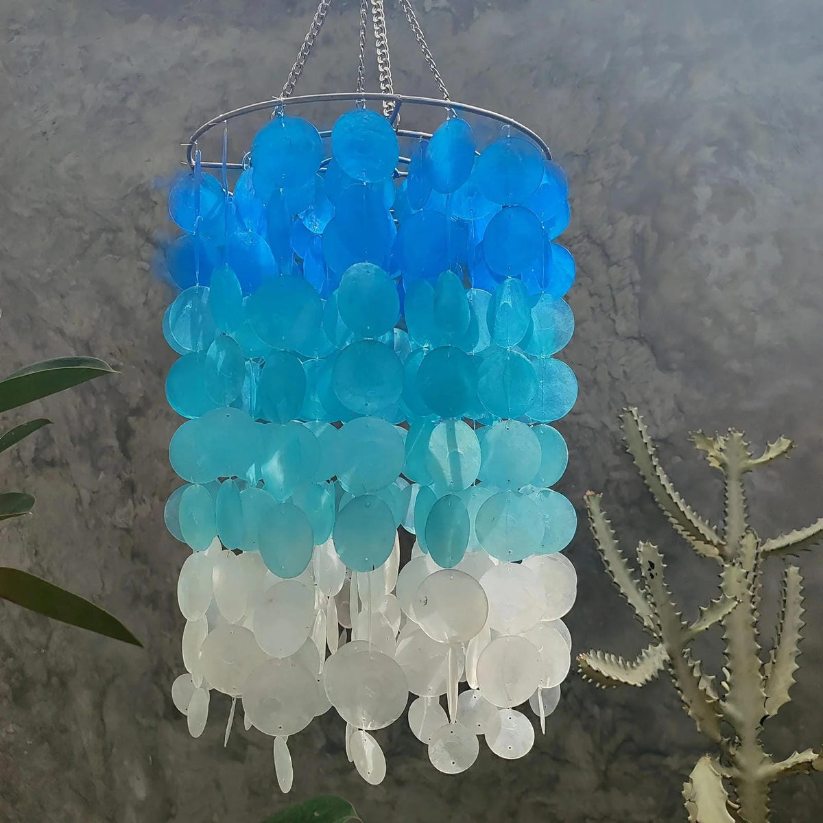 Ombre Capiz Shell Wind Chime and Chandelier