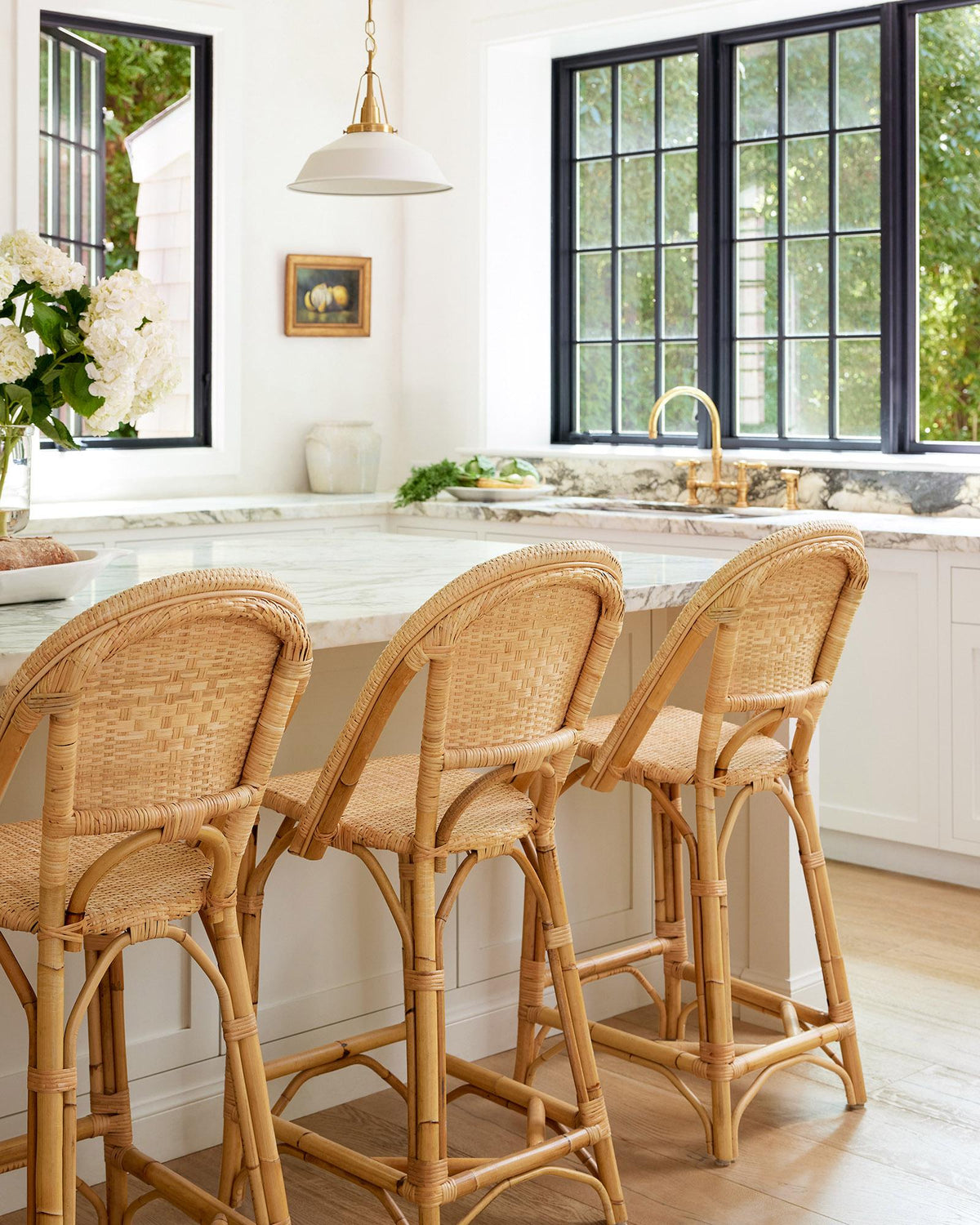 Serena & Lily Sunwashed Riviera Rattan Stool