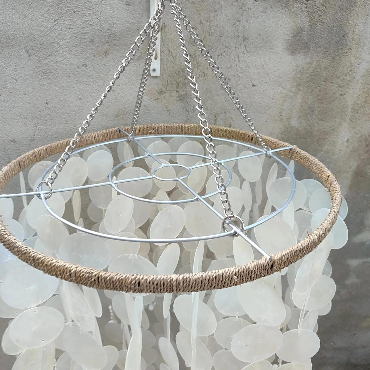 Handmade Coastal Capiz Shell Pendant Light