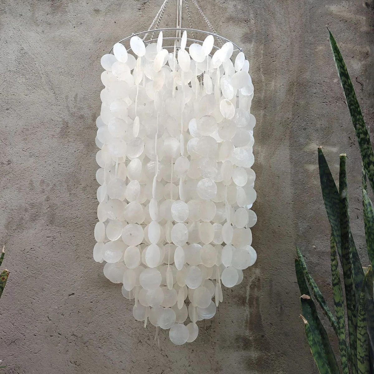 Handmade Coastal Capiz Shell Chandelier Lamp Shade