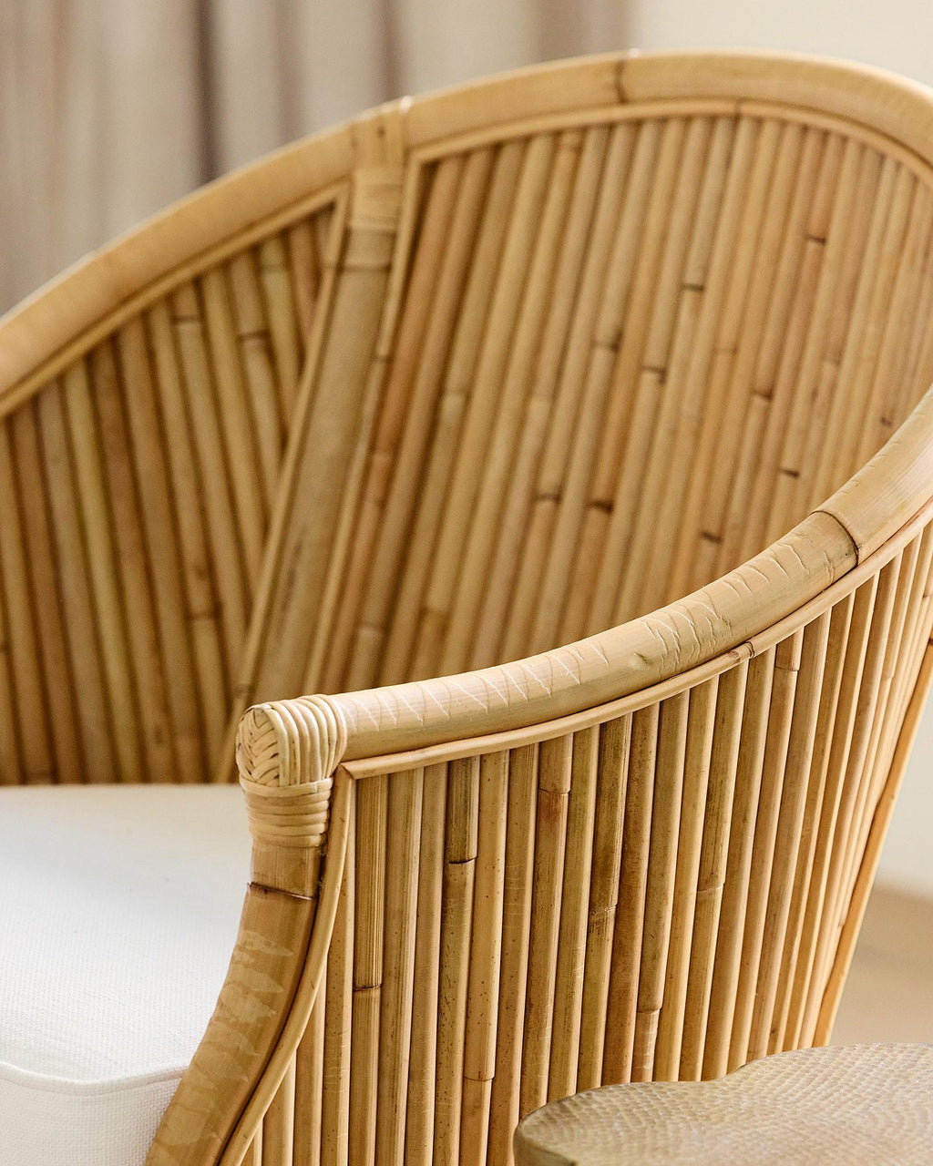 Serena & Lily Copa Chair Handcrafted Woven Rattan