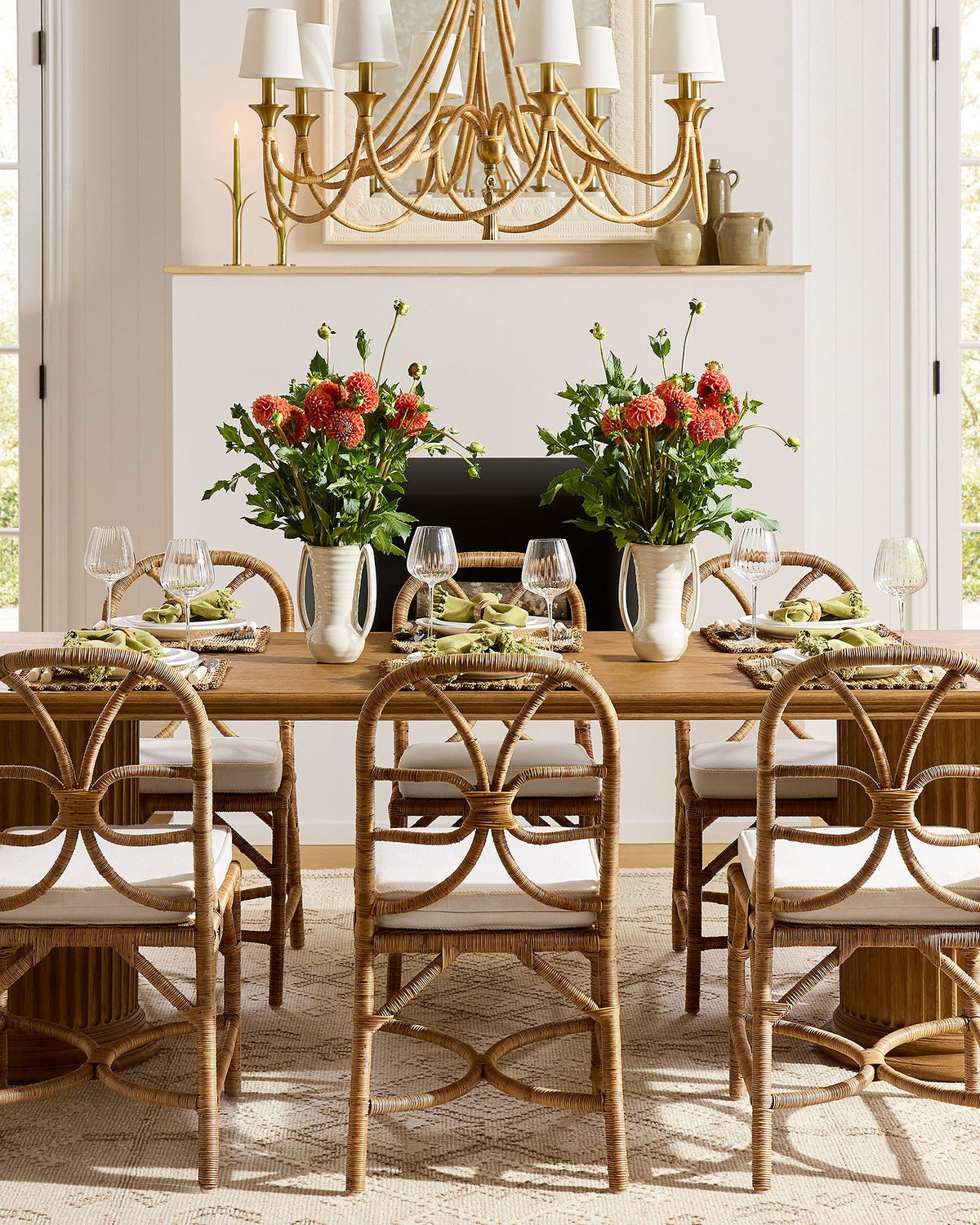 Serena & Lily Antica Handwrapped Rattan Dining Chair
