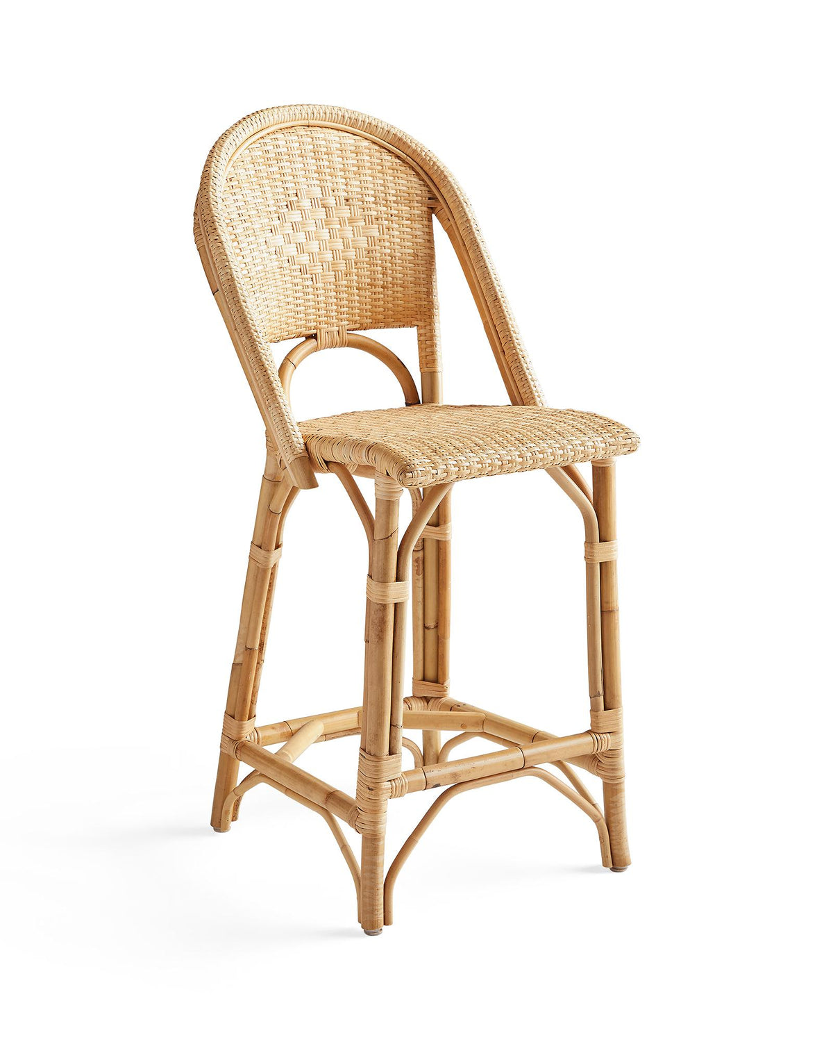 Serena & Lily Sunwashed Riviera Rattan Stool