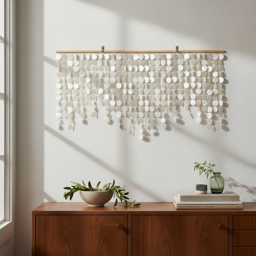 Handmade Coastal Capiz Shell Wall Hanging Decor