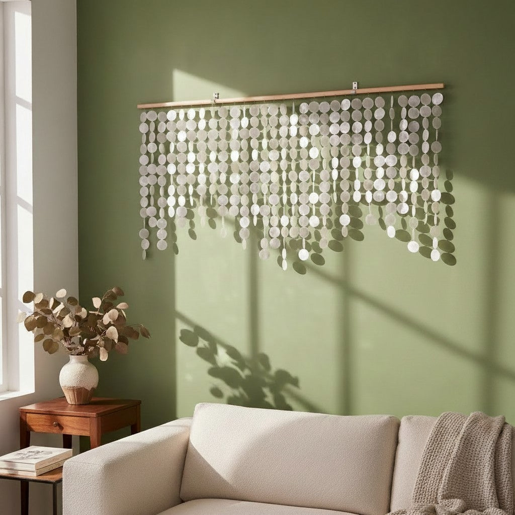Handmade Coastal Capiz Shell Wall Hanging Decor