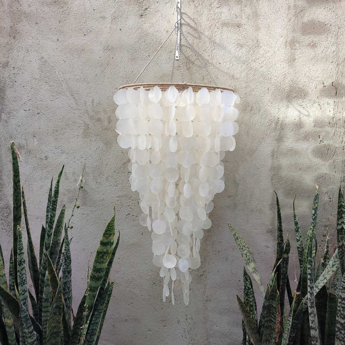 Handmade Coastal Capiz Shell Chandelier Lamp Shade