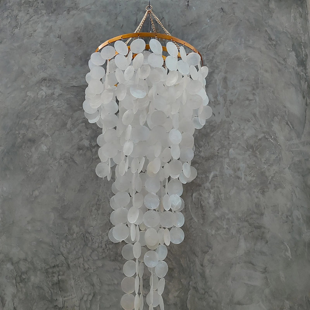 Coastal White Capiz Shell Chandelier Lamp Shade