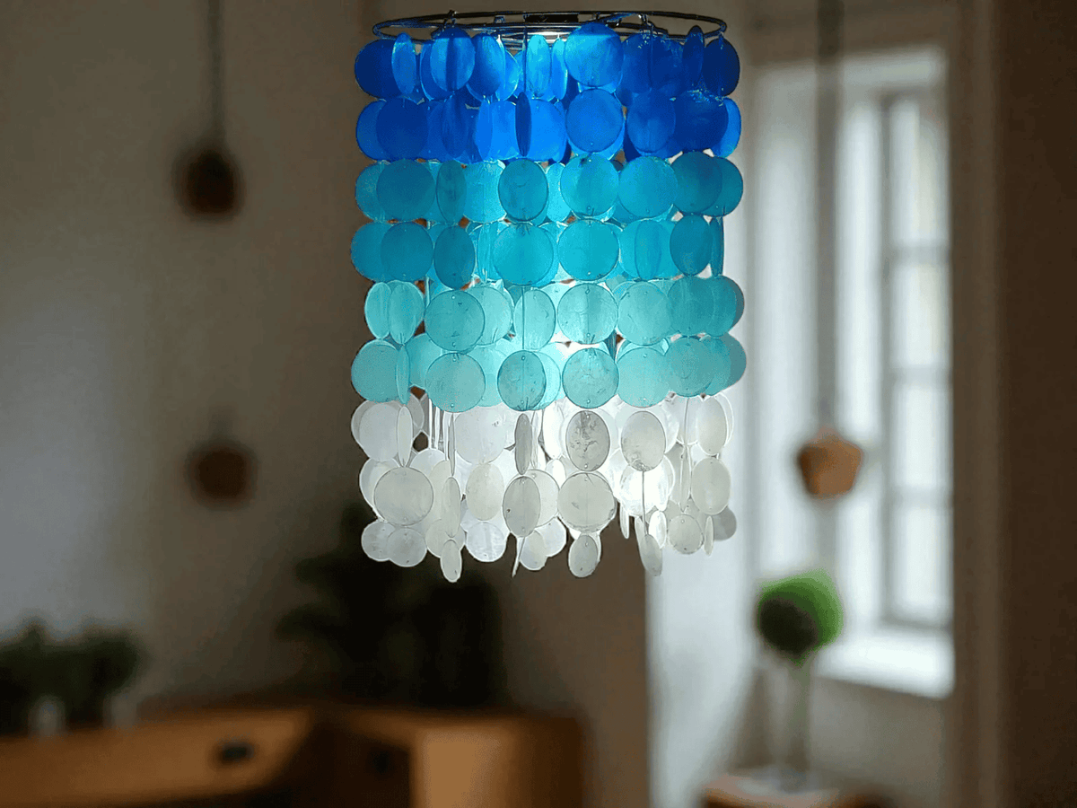Ombre Capiz Shell Wind Chime and Chandelier