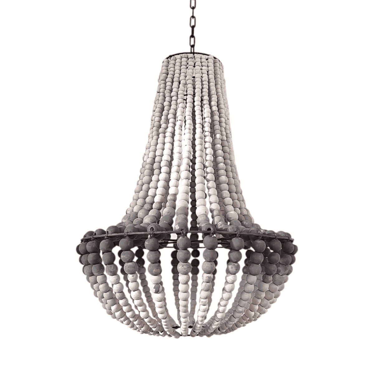 Handmade Rustic Wood Bead Gradation Chandelier Pendant Light
