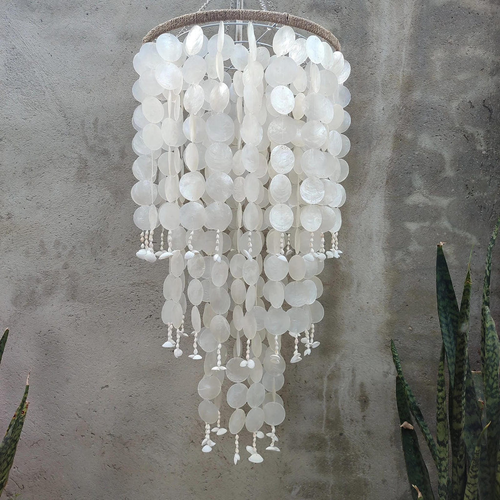 Handmade Coastal Capiz Shell Pendant Light